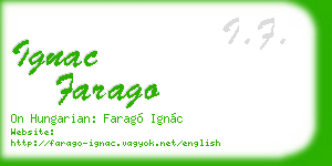 ignac farago business card